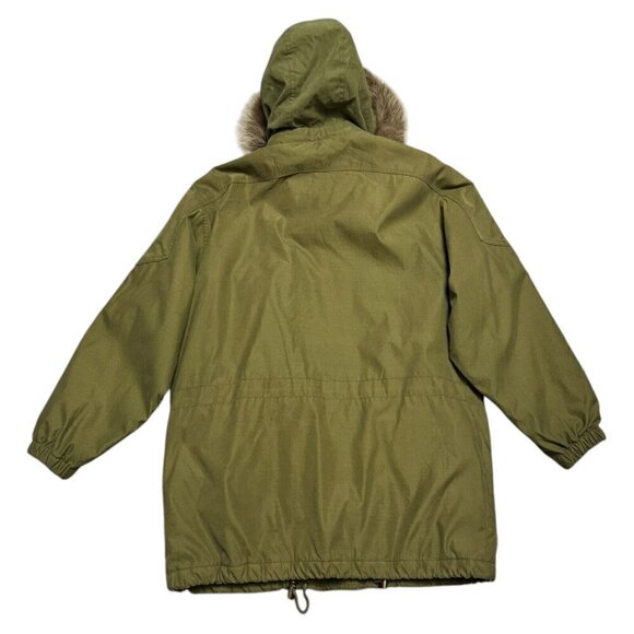 WOOLRICH Vintage Y2K GENUINE FUR Insulated Winter Parka Coat Jacket Women Medium - Picture 3 of 5